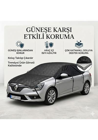 Gard Oto Universal Sedan Araç Brandası Su Geçirmez Siyah