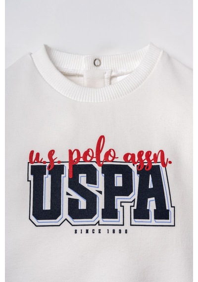 U.S. Polo Assn. Erkek Bebek Baskılı Beyaz Uzun Kol Pijama Takım Usb3162-c-v1 Usb3162-c-v1
