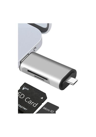 Type C Usb Kart Okuyucu Micro Sd Card Reader Çevirici Dönüştürücü Adaptör Ads-306