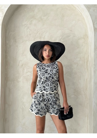 Verymoda Dantel Şort D2919 Siyah