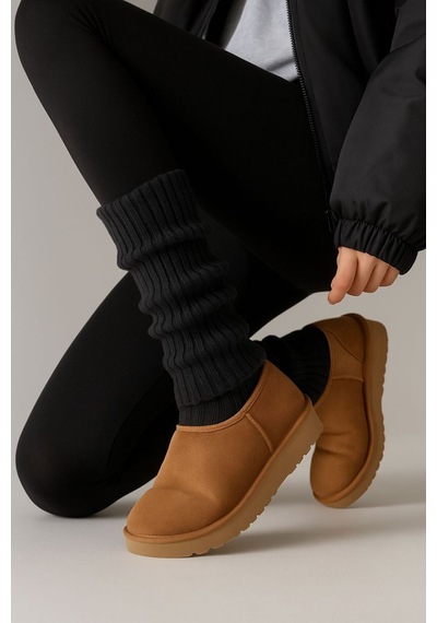 Ozzy Socks Tozluk Triko Örgü Leg Warmer Ayak Isıtıcı Siyah Siyah