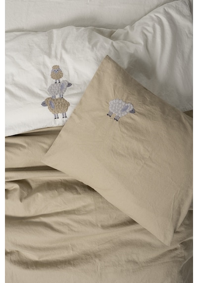 Cotton Box Cuddly Nakışlı Bebek Nevresim Takımı Lamp Bej