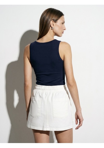 Dilvin 21259 Bisiklet Yaka Top-lacivert