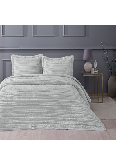 Linens Gorgeous Çift Kişilik Yatak Örtüsü Seti Gri Gri