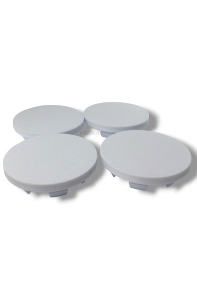 4'lü Set 65 Mm Dış Çap 56 Mm İç Çap Beyaz Logosuz Jant Göbeği Kapağı