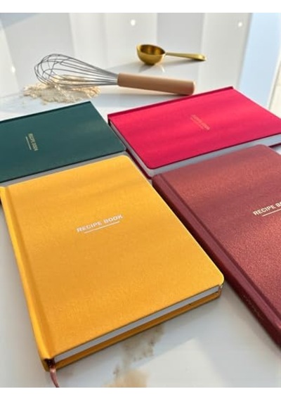 Fark Tanıtım Tarif Defteri A5 Boyutunda Sert Kapaklı 100+ Tariflik Recipe Journal, Ölçü Tablosu, Not Alanı, İndeks Ve Şef Soruları Sarı Açık Gri