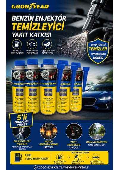 Goodyear Goodyear 5'li Benzin Enjektör Temizleyici Yakıt Katkısı 300 Ml
