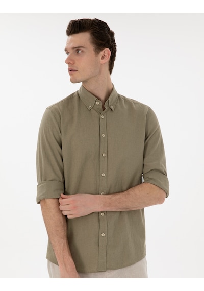 Pierre Cardin Erkek Haki Gömlek Desenli 50303245-vr027 Haki
