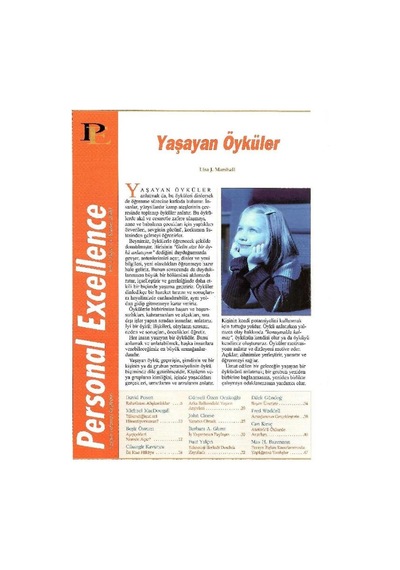 Personal Excellence - Yaşam Rotanızı Keşfedin - Yaşayan Öyküler - Retro Eski Basım Koleksiyon Kasım 2000 Yıl:2 Sayı:13