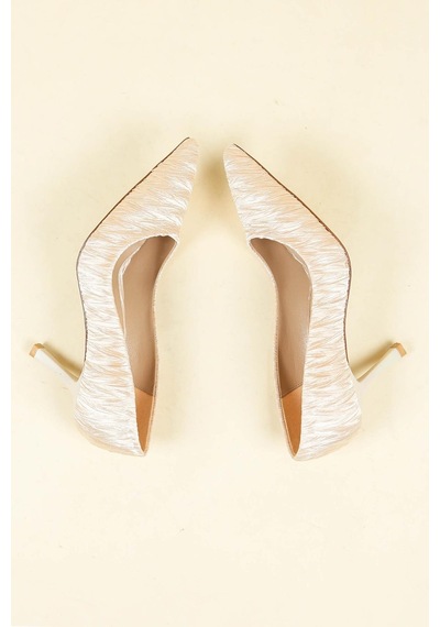 Birikon Pliseli Saten Stiletto Ten-6220 Ten