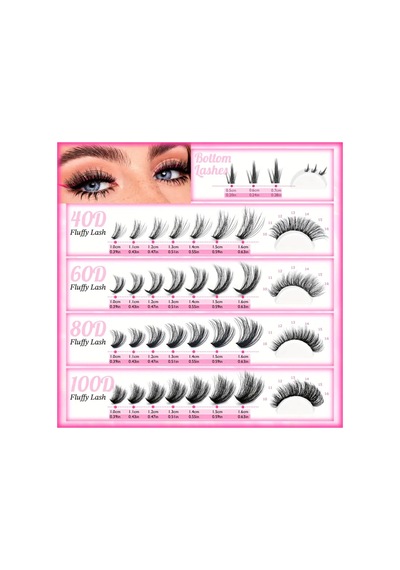 600 Adet Takma Kirpik Küme Seti Yapıştırıcı Cımbız Ve Fırça 30d40d50d60d80d100d