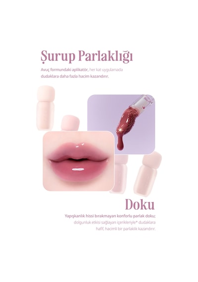 Pigmentli, Parlak Bitişli Dolgunlaştırıcı Lip Gloss Clıo Volumate Gloss 208 Rose Breeze