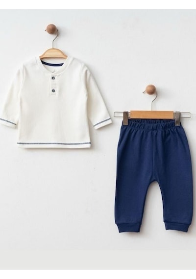 Zekids 3 Lü Organik Uzay Desenli Bebek Eşofman Takımı-16184 renkli