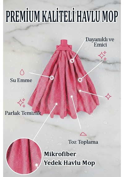 Mikrofiber Pembe Mop Paspas Yedek Ucu 1 Adet Kaliteli Mikrofiber Parke Mermer Seramik Fayans Paspas Laminant Temizlik