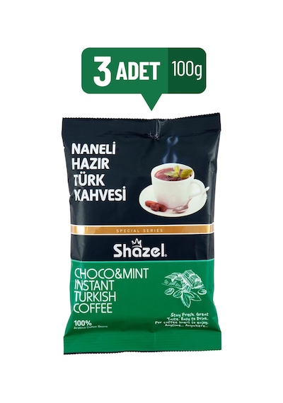 Shazel Naneli Hazır Türk Kahvesi 100 GR X 3 Adet