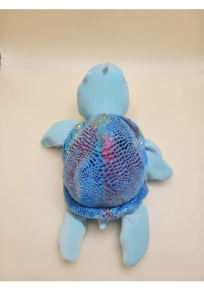 Peluş Kaplumbağa Parlak Kumaş-25 Cm Mavi
