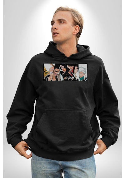 Bleach Anime Kadın Erkek Siyah Kapüşonlu Sweatshirt Hoodie Siyah