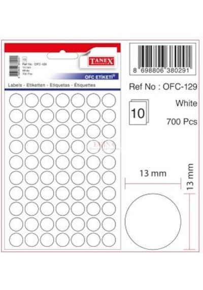 Tanex Etiket 10lu Ofc-129 2 Adet