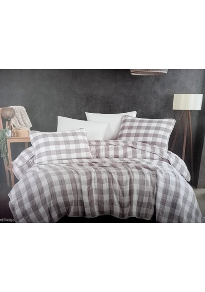 Hobby Home Collection Çift Kişilik Müslin Yatak Örtüsü Takımı 240 X 260 Cm Yastık Kılıfı 2 Adet 50 X 70 Cm Bej