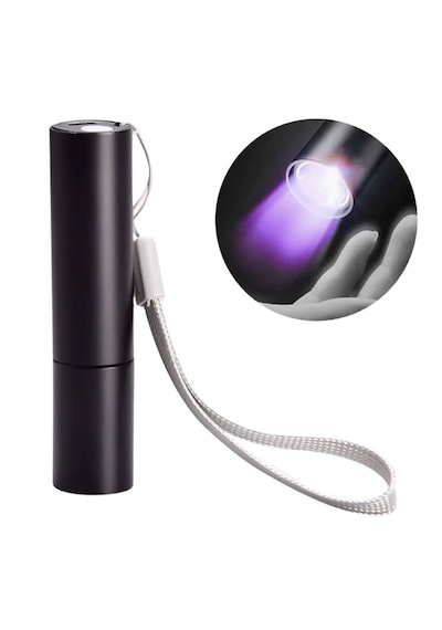 Go İthalat Mini Cep Boy Usb İle Şarj Olan Oje Kurutucu Kontol Led Uv Mor Işık El Feneri Altın - Siyah