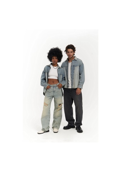 Mai Collection Mai Studios Co. Saadrian Mavi Unisex Kot Ceket Mavi