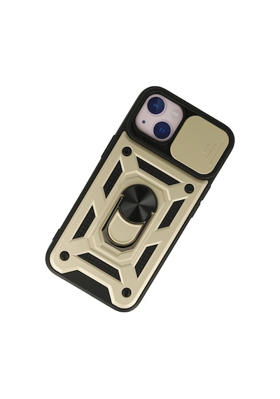 Apple iPhone  Uyumlu,  15 Kılıf Pars Lens Yüzüklü Silikon - Gold