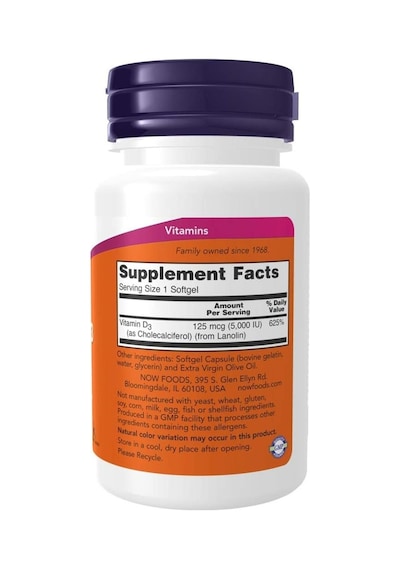 Now Foods Vitamin D-3 5,000 Iu 120 Softgels- İthal