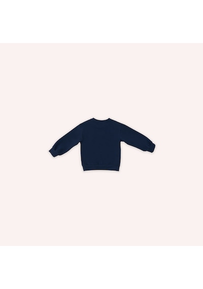 Panço Kız Bebek Çiçek Aplike Detaylı Lacivert Sweatshirt