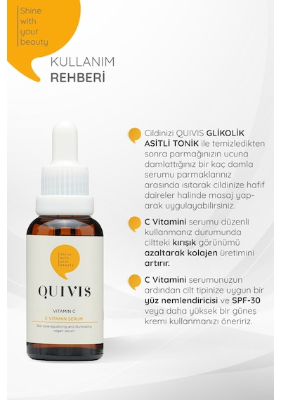 Quivis Cilt Tonu Eşitleyici Gözenek Sıkılaştırıcı Vitamin C Serum 30 ML