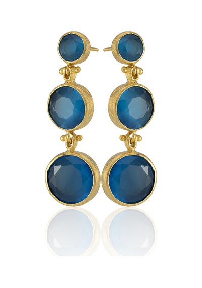 Kadir Jewellery 22 Ayar Altın Kaplama Vintage Küpe -el İşçiliği Ve Hipoalerjenik Küpe Koyu Mavi 62850738