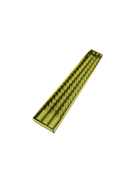Mutluadim 3 Adet 25Cm Şamdan Mum Varaklı Spiral
