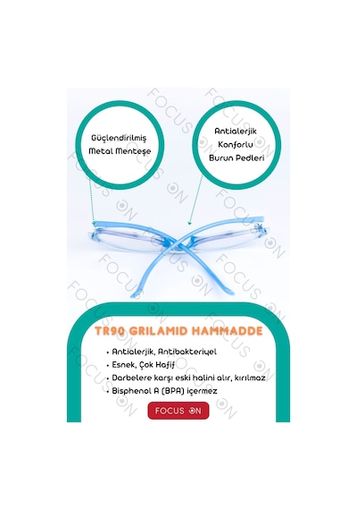 Focus On KS007-C8-EKRAN Mavi 5-9 Mavi Işık Filtreli Çocuk Ekran Gözlüğü