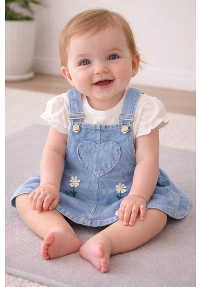 Bebexo Kıds Kız Bebek Salopet Papatya Nakışlı Kot Jile Ve Bluz Takım/bayramlık Elbise 6-9/9-12/12-18/18-24 Ay Mavi Mavi Bebexo Kıds Kız Bebek Salopet Papatya Nakışlı Kot Jile Ve Bluz Takım/bayramlık Elbise 6-9/9-12/12-18/18-24 Ay Mavi Mavi