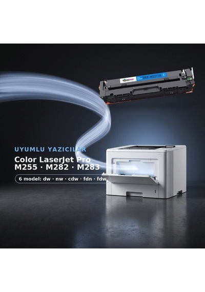 Hp Color Laserjet Pro M255dw Uyumlu  Toner Çipli W2211a Mavi