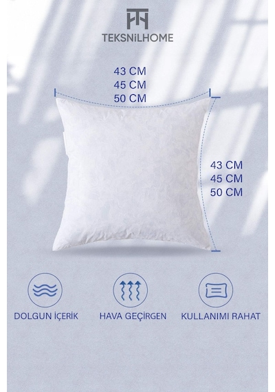 2 Adet Kırlent İç Yastık Boncuk Silikon 5 Ebat Premıum Koltuk Dekor Yastığı 43 x 43