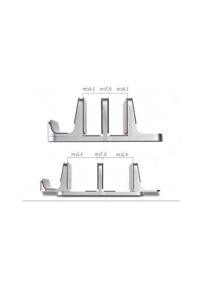 Ergonomik Dikey Laptop Standı, Metal Tasarım, Alüminyum Gümüş 1