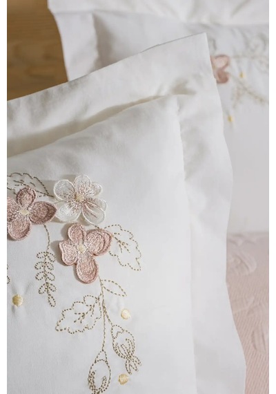 Şaheser Home Collection Yatak Örtüsü Seti Çift Kişilik Derek Pudra Renkli