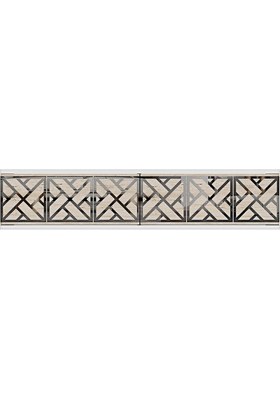 Da1238bts Arex Dresuar , Antre Hol Rafı Beyaz-traverten-silver 120cm