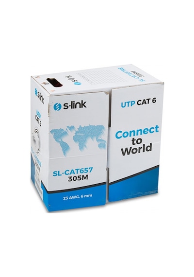 S-Link Sl-Cat657 23Awg Cat6 Kablo 305M Gri