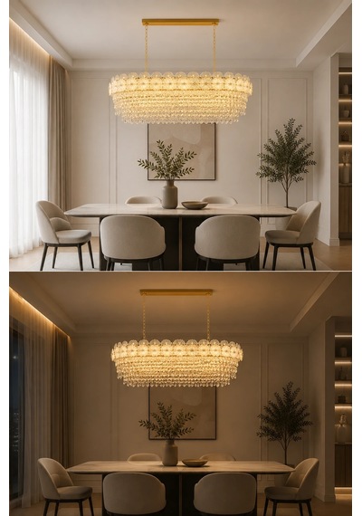 Modern Premium Sarkıt Avizesi Salon Mutfak Yemek Masası Üstü Modelleri 18 X E14 Duy Diğer