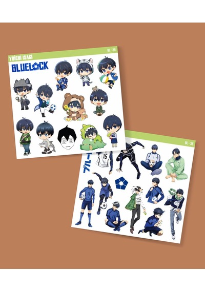 Yoichi Isagi -anime Bluelock-parlak Kağıt -2li Sticker Set-telefon Futbol Süsleme Blue Lock Beyaz