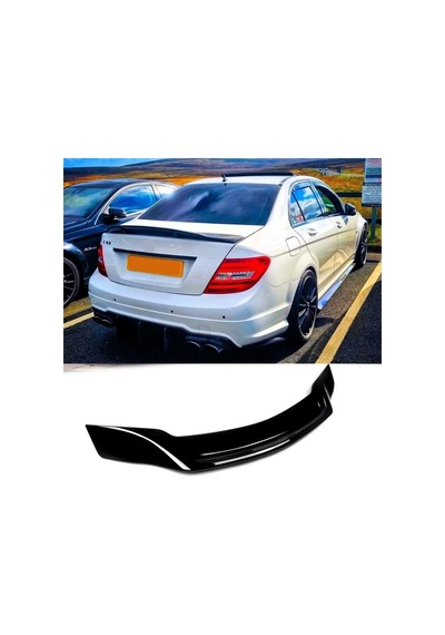 Mercedes C Serisi W204 Psm Bagaj Üstü Piano Black Spoiler