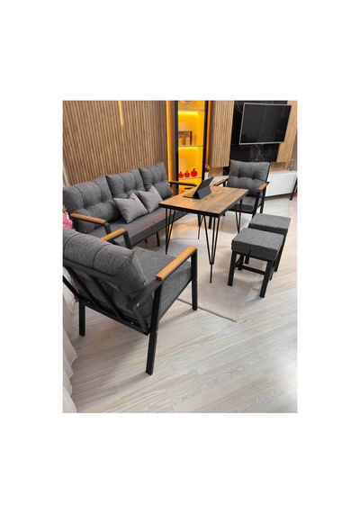 Houseart Lale Balkon, Bahçe - Cafe , Teras , Metal Kanepe Koltuk Takımı ,çay Seti 3+1+1+ 2 Puf Yemek Masası Gri Houseart Lale Balkon, Bahçe - Cafe , Teras , Metal Kanepe Koltuk Takımı ,çay Seti 3+1+1+ 2 Puf Yemek Masası Gri