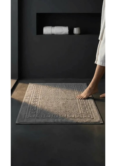 %100 Pamuk 2'li Antrasit Banyo Paspas Seti 2x50 70cm Diğer