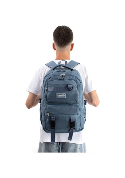 Ventis Unisex Okul 2'li Set Çantası Lise Ortaokul Kalemlikli Sırt Çantası 43 30 Cm Çok Cepli Vnt7-c Mavi