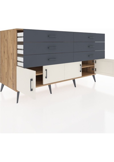 Kronos Konsol 2 Raflı 6 Çekmeceli 4 Kapaklı 176x59x99 Çam-aytaşı/ Çam-aytaşı/antrasit Kronos Konsol 2 Raflı 6 Çekmeceli 4 Kapaklı 176x59x99 Çam-aytaşı/ Çam-aytaşı/antrasit