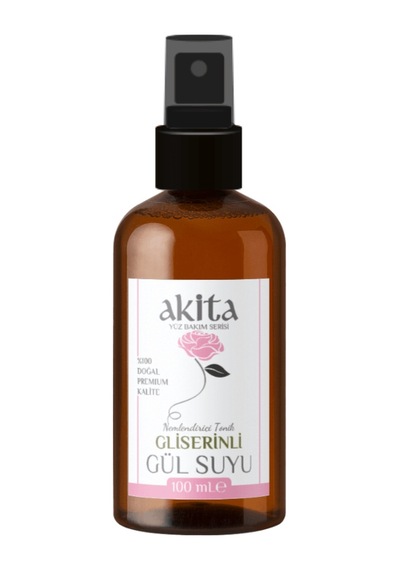 Akita Doğal Gliserinli Cam Şişe Gül Suyu 100 ML