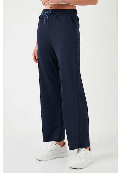 Lela Streç Bol Paça Regular Fit Oysho Kumaş Bayan Eşofman Altı 5865881 Lacivert