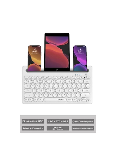 Everest KB-BT84 Bluetooth Kablosuz Klavye