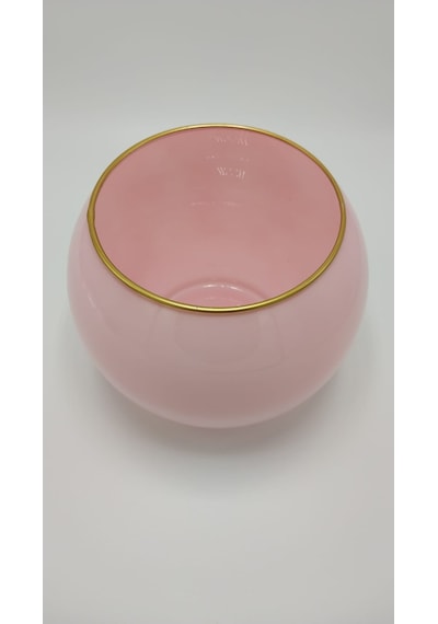 El Yapımı Şık Dekoratif Vazo Pembe Renk 15x18cm
